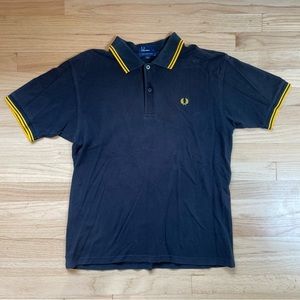 Fred Perry Men's Twin Tipped Polo Shirt M1200/506- Black/Yellow/Yellow